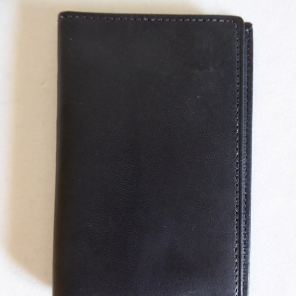 HUGO BOSCO CO. SADDLER BRAND MENS BLACK LEATHER WALLET BILLFOLD (NEW WITH TAGS) - Picture 7 of 7